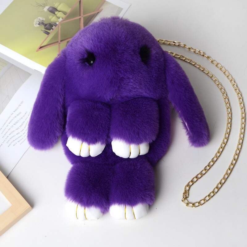 Mode Vrouwelijke Konijn Tas Imitatie Bont Messenger Portemonnee Portemonnee Keten Schoudertas Dames Handtas