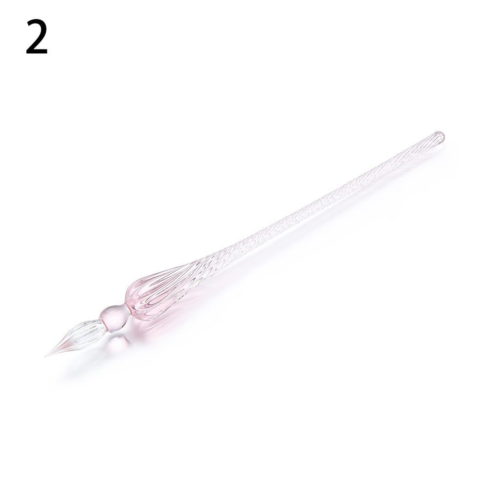 1Pcs Sicher Paket Vintage Glas Dip Tauch Stift Halter Unterschrift Füllung Tinte Brunnen Stifte Handgemachte Glas Dip Brunnen Stift: A2