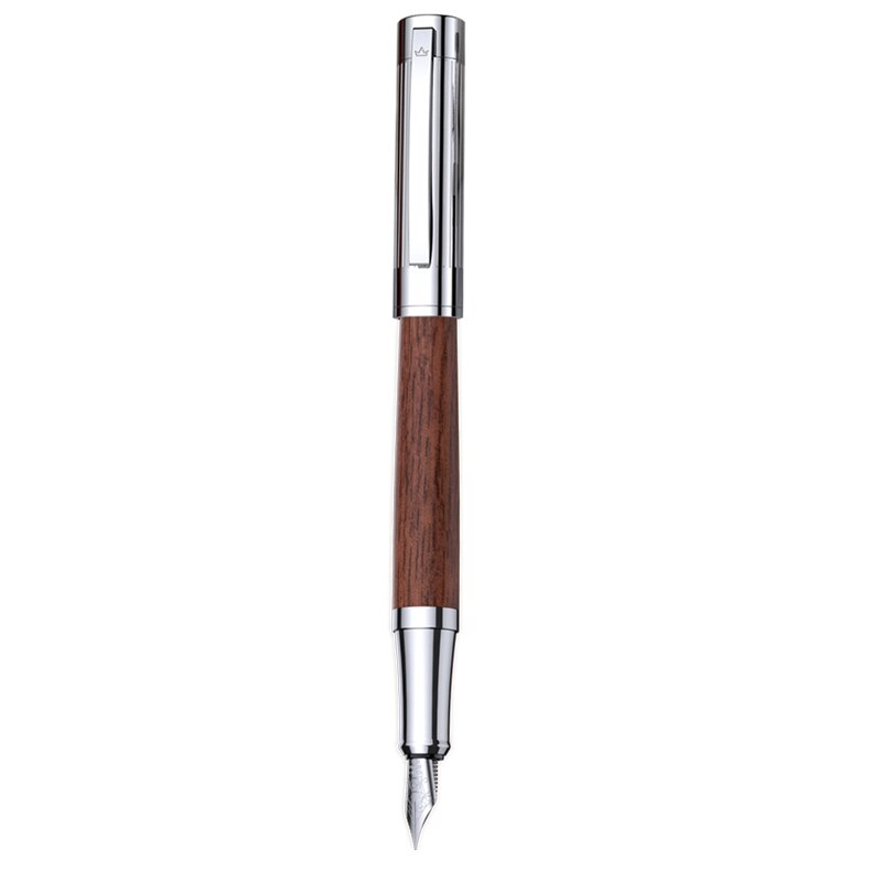 DARB-1001 wood fountain pen classic style rosewood and walnat business office supplies school writing pens: Chocolate / EF