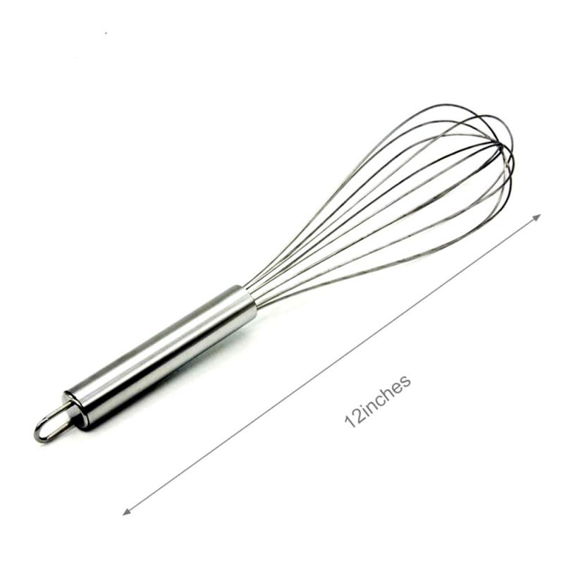S-L Size Catering Hand Whisk Stainless Steel Kitchen Balloon Egg Milk Beater Stainless Steel Manual Eggbeater: L