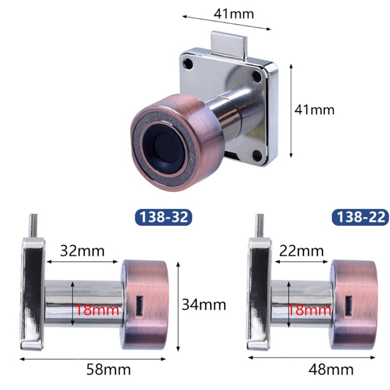 Safe Fingerprint Door Lock Hole Free Installation for Mailboxes School Lockers Shoe Cabinet Bookcase File Cabinet