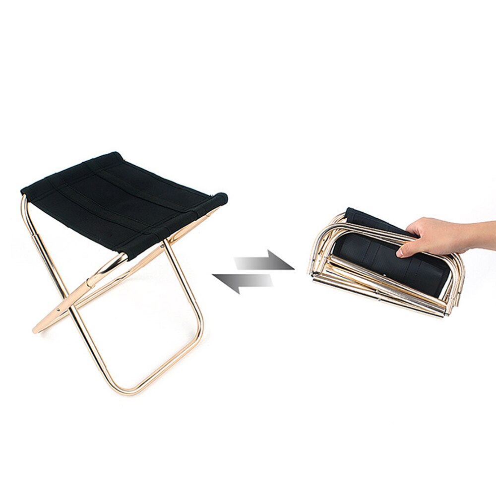 Camp Stool Outdoor Compact Portable Aluminium Alloy Folding Fishing Stool Collapsible Camping Seats Hiking Stool Can Be Folded