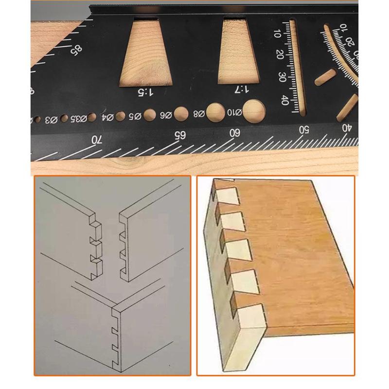 Træbearbejdning samlinger gauge scriber mark line gauge svalehale maker skabelon guide værktøj aluminiumslegering markering gauge