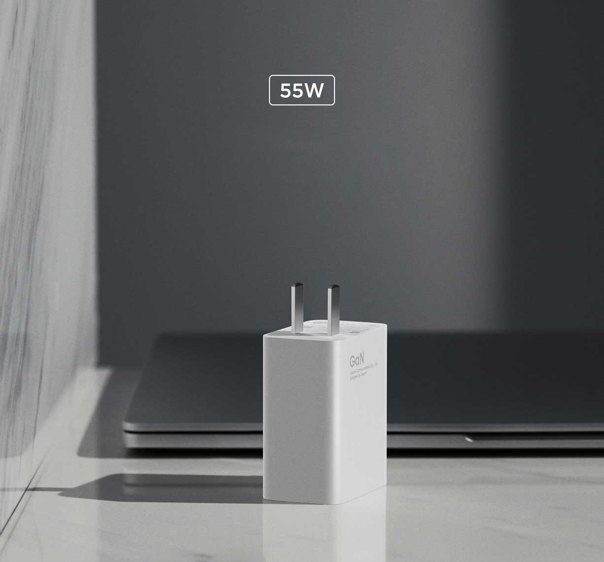 Original xiaomi gan charger 55w max schnelllade-ladegerät für mobiltelefone und laptops mit usb-c-kabel, leicht und tragbar
