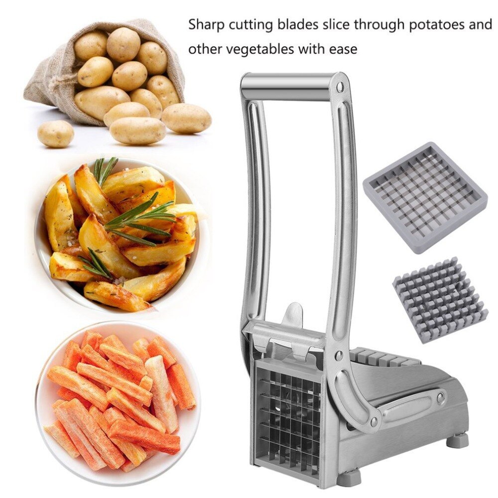 Acier inoxydable manuel frites trancheuse pomme de terre déchiqueteuse puce Cutter Chopper fabricant pommes de terre Chips faisant la Machine