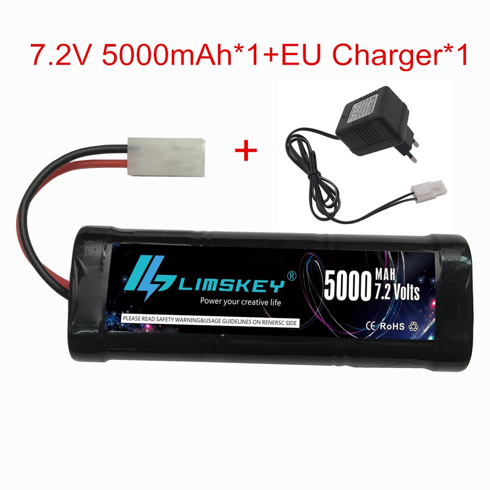 7.2V 5000mAh Ni-Mh SC batterij en 7.2 v lader voor RC speelgoed tank auto Vliegtuig Helicopter Met Tamiya connectors 7.2 v batterij