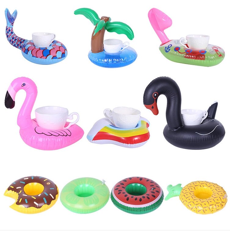 Inflatable Cup Holder Unicorn Flamingo Drink Holder Swimming Pool Float Bathing Pool Toy Party Decoration Bar Coasters