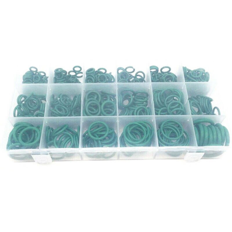 Kit de arruelas de borracha para carro, 530 peças, conjunto de vedação, sistema hnbr a/c, ar condicionado verde, conjunto de anéis de refrigerante