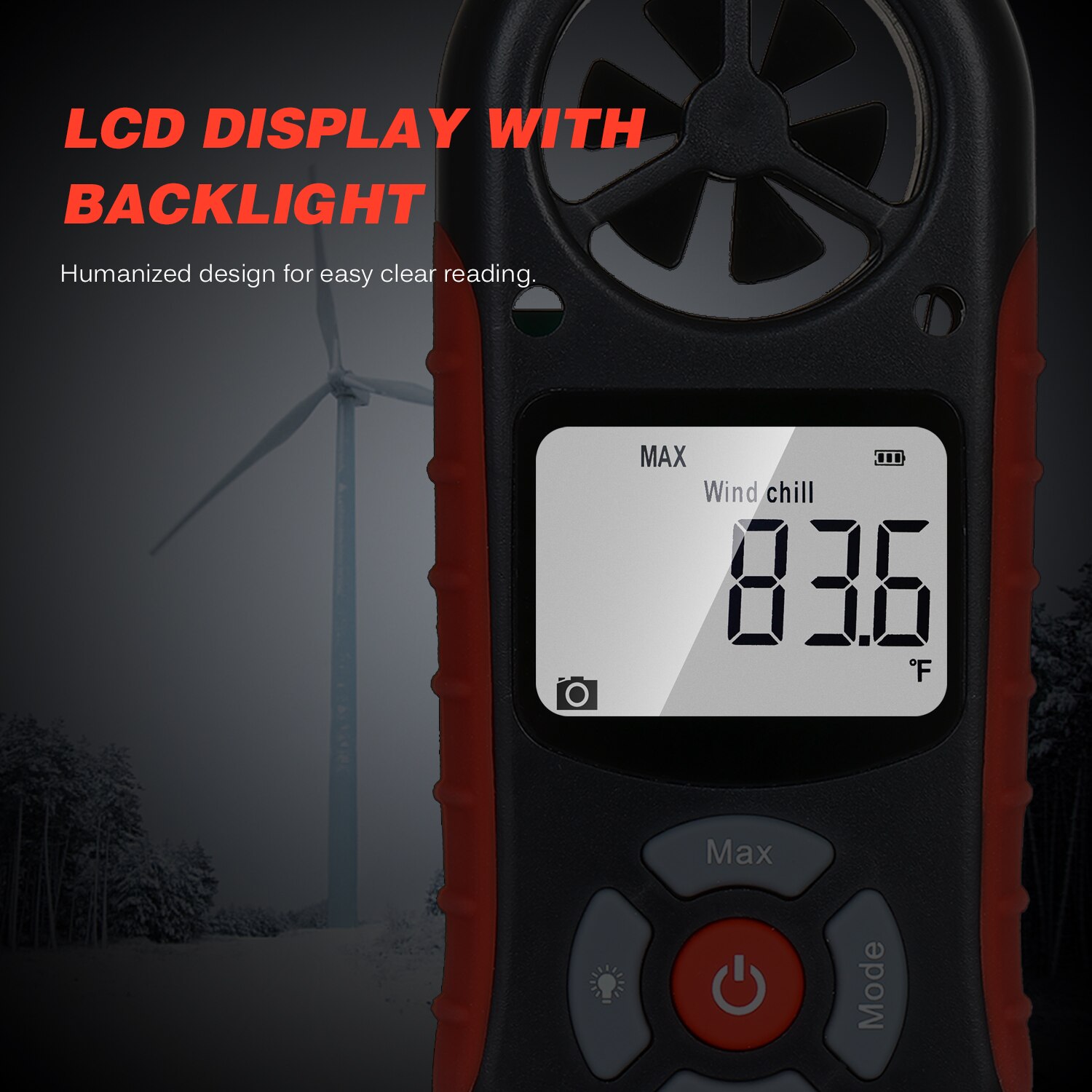 Digital Anemometer Wind Speed/Wind Chill/Temperature/Humidity/Heat Index/Dew Point/Barometric Pressure/Altitude Meter