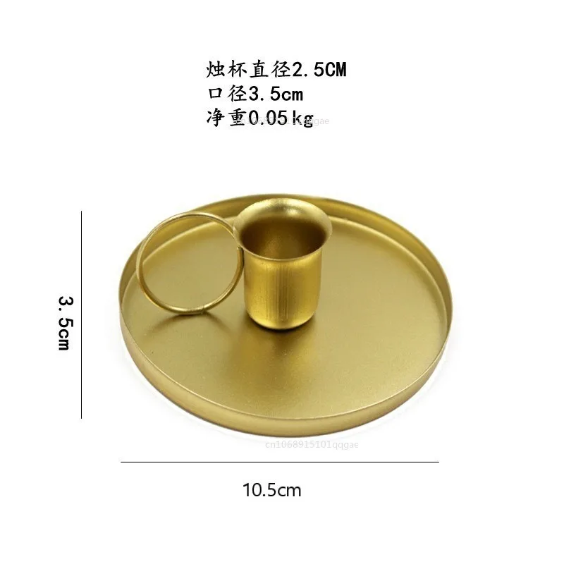 Candle Holder Desktop Candlestick Adornment Metal Candlestick Taper Candle Holder with Handle Home Wedding Decorations