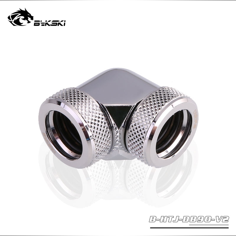 BYKSKI 90 Degree Fitting use for OD14mm Hard Tube to Hand Compression Copper Fitting Double Outer Diameter 14mm Interface