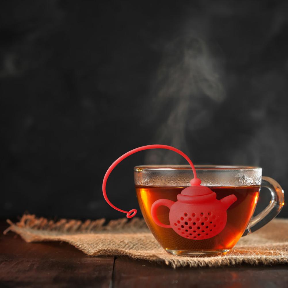 1Stck Kreative Teekanne-bilden Tee-ei Sieb Silikon Tee Tasche Blatt Filter Diffusor Teegeschirr Teekanne Zubehör Küche Gerät