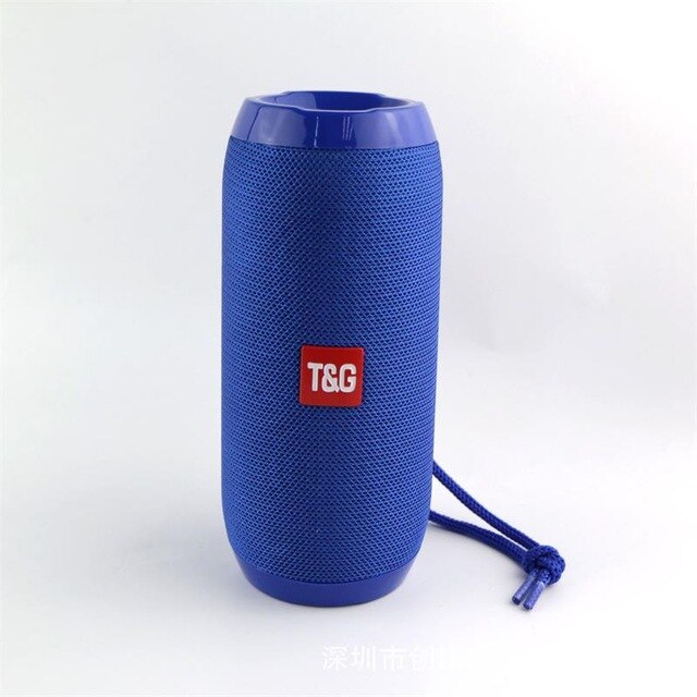 Mini TG118 Bluetooth Speaker Portable Column Speaker caixa de som Bluetooth waterproof Subwoofer music center with FM TF AUX USB: TG117 Blue