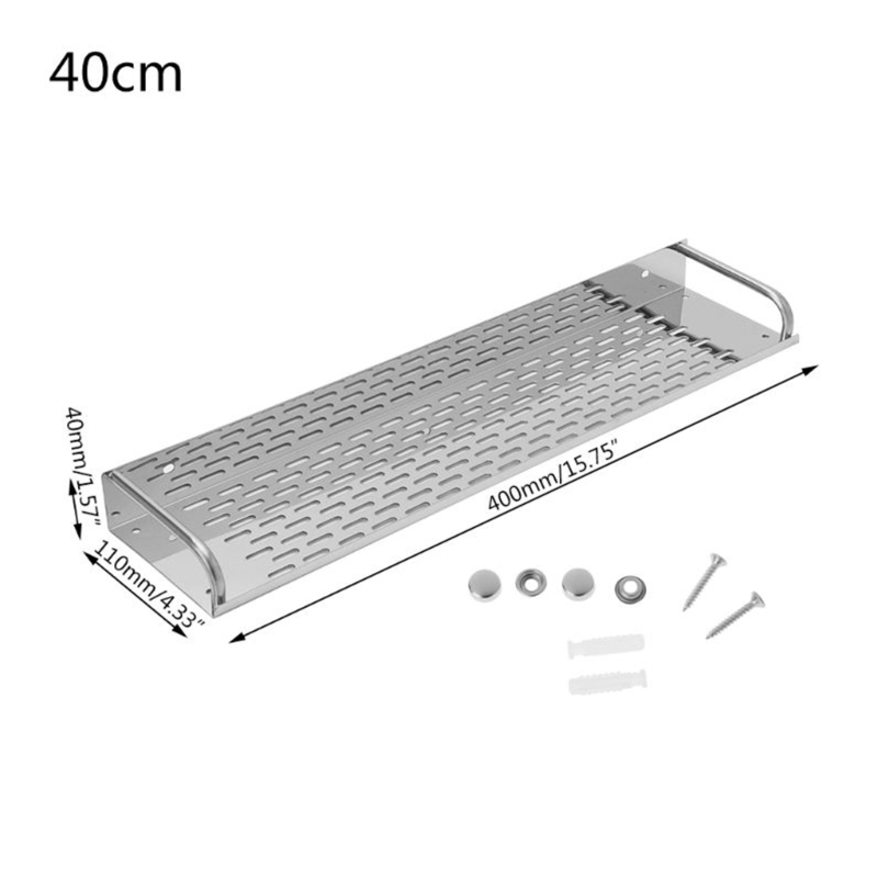 Estante baño cocina acero inoxidable estante almacenamiento montado en pared sola capa: Borgoña