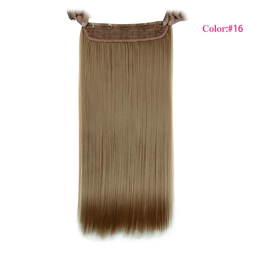 Valen Pruiken 22 inch 5 Clips In Een Stuk Pure Kleur Straight Stijl Haar Clip Op Een Stuk Synthetisch Haar extensions Voor Vrouwen: #16