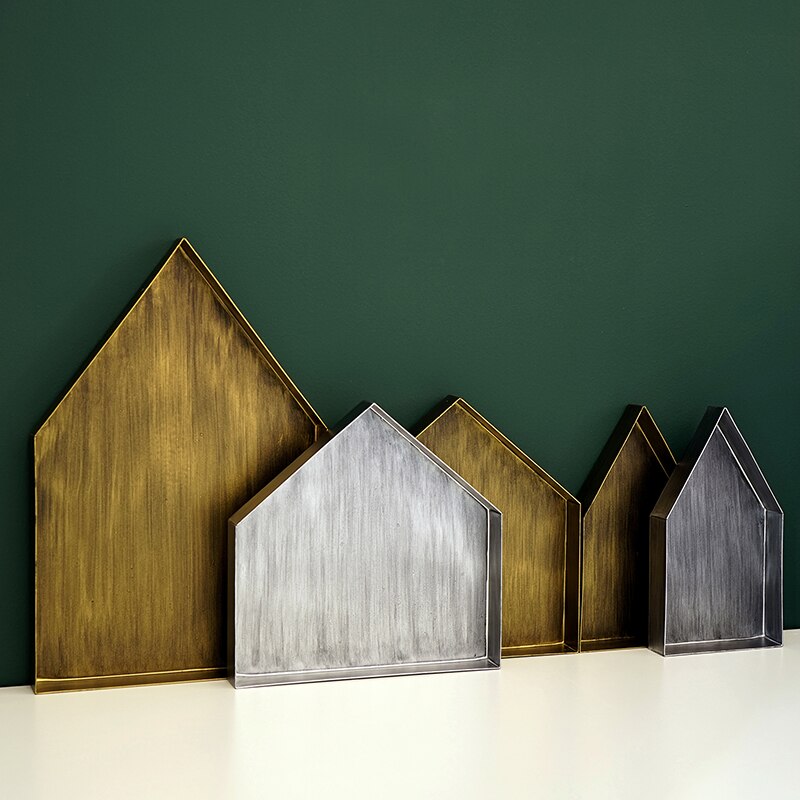 Storage tray Gold Silver Shallow pallet for Candy bar cake table home decoration accessories ins vestibule key plate