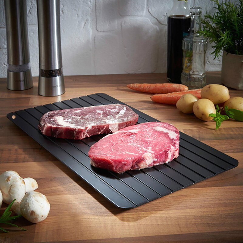 Fast Defrost Tray Aluminium Rapid Meat & Poultry Defrosting Plate Thawing Frozen Board Defrost Tray Kitchen Gadget Tool