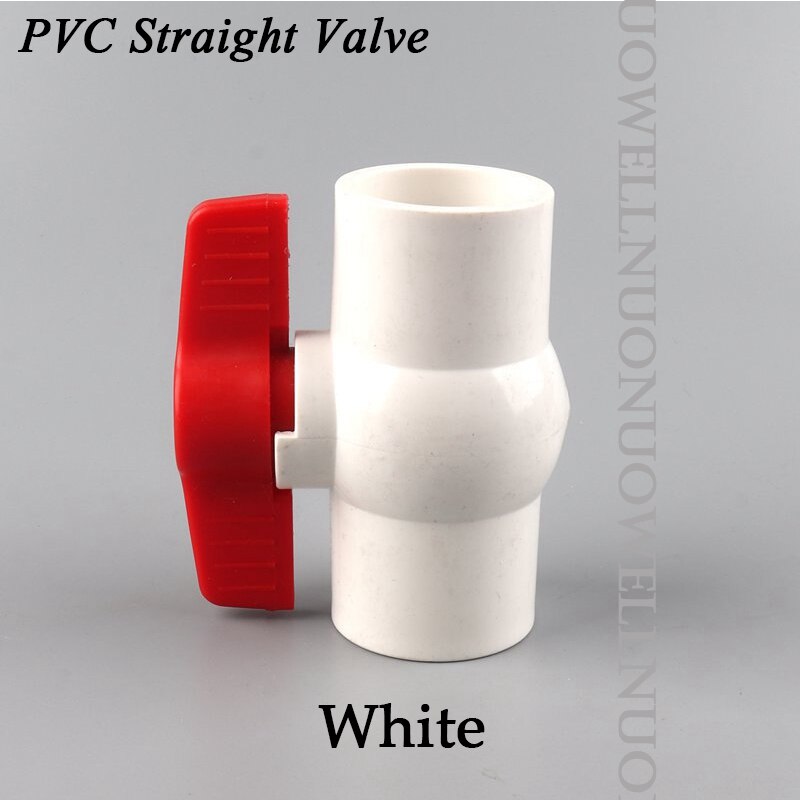 10Pcs 20 25 32 40 50mm PVC Pipe Socket Valve Connector Agricultural irrigation Tube Straight Ball Valve Garden Water Pipe Joints: 25mm / White