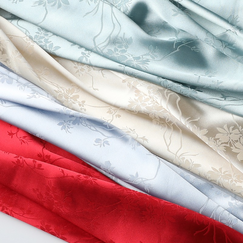 Kinesisk qipao-stoff jacquard silke sateng acetat imitert silke klær skjørt sateng kinesisk stil stoff