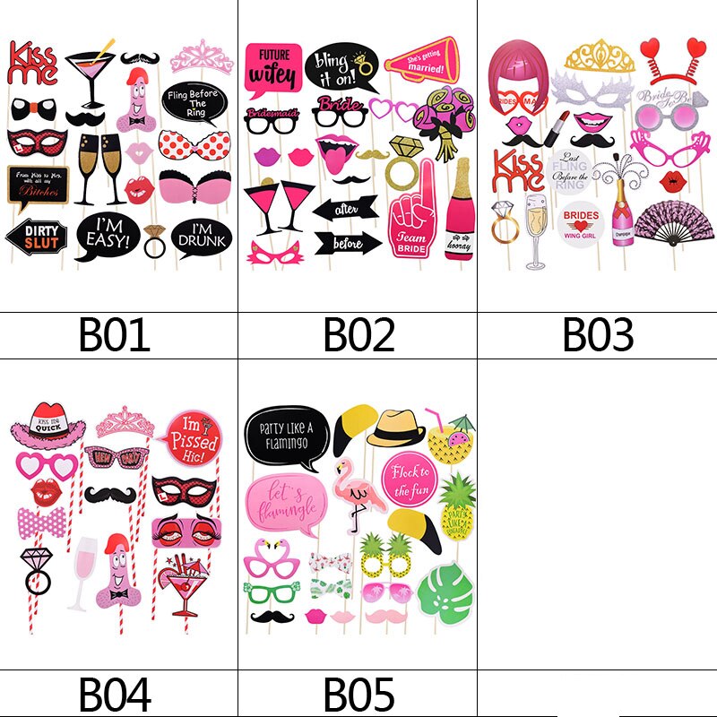 Wedding Party Photo Booth Props Mask Hat Mustache Lip Shape Photobooth Props for Bridal Shower Marriage Party Funny Decoration.8