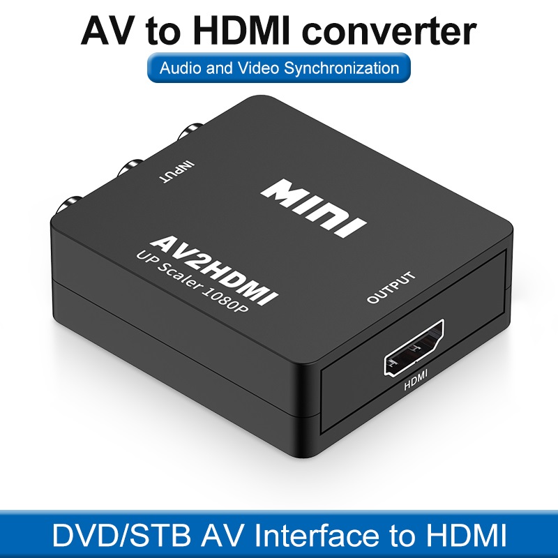 HW-2105 Av Naar Hdmi Converter Mini Av Naar Hdmi 1080P Hd Video Converter Av 2Hdmi: Black