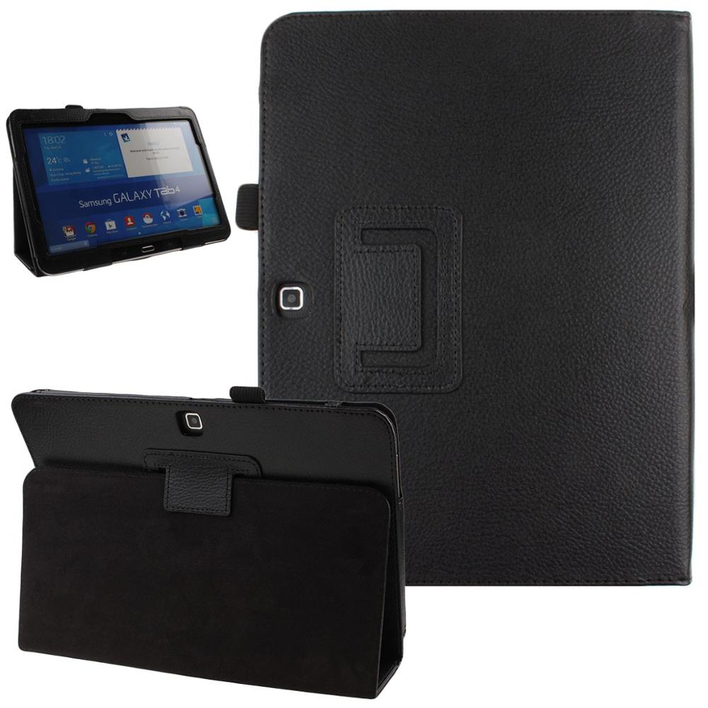 Film Pen Voor Samsung Galaxy Tab 4 10.1 Inch SM-T530 SM-T531 SM-T535 T530 T531 T533 T535 Tablet Case Beugel leather Cover: Black / Tab 4 10.1 SM-T530