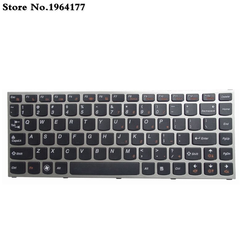 Nieuw voor Lenovo IdeaPad U460A U460 U460S Zwart US Keyboard Silver Frame