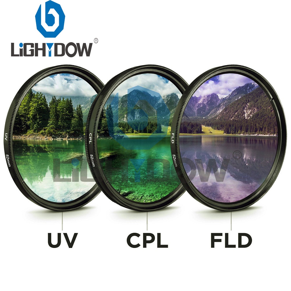 49 Mm 52 Mm 55 Mm 58 Mm 62 Mm 67 Mm 72 Mm 77 Mm Uv + Cpl + fld 3 In 1 Lens Filter Set Met Tas Voor Cannon Nikon Sony Pentax Camera Lens