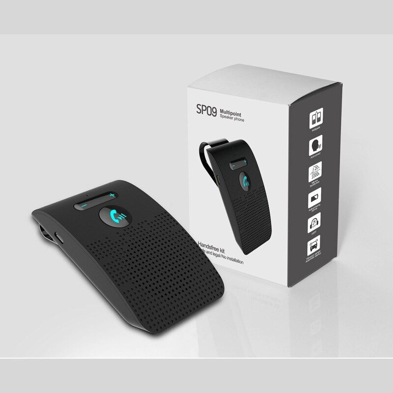 Bluetooth-compatible Speakerphone Wireless Car Kit for Handsfree Talking Car Stereo Music Receiver Player Built-in Mic