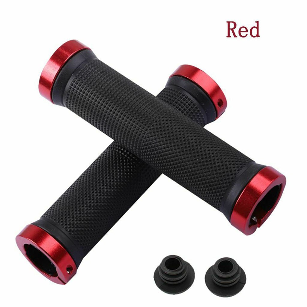 1 pair MTB Road Cycling Handlebar Grips Anti-Skid Rubber Bicycle Grips Mountain Bike Lock On Bicycle Handlebars End Grips