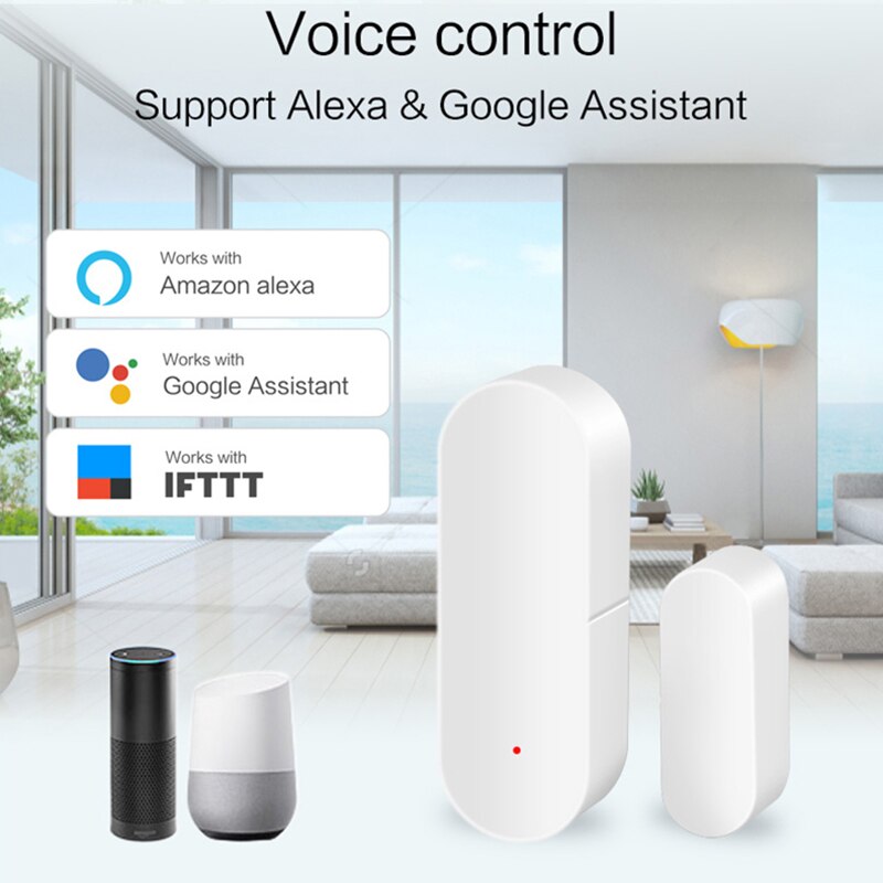 2 in 1 Smart Home Wireless WiFi Door / Window Sensor ALARM System , Automation Smart Swtich Work with Tuya Alexa Google Home
