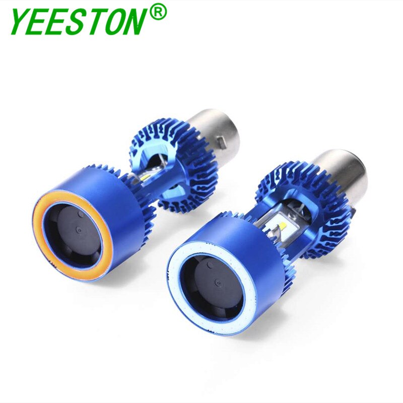 NEUE Engel augen Kolben Motorrad Scheinwerfer Lampen H4 LED H6 ba20d HS1 LED Motorrad Kopf Lampe Rolle Zubehör Nebel Licht 30W