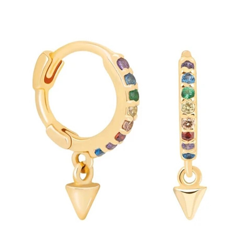Roxi 925 Sterling Zilver Dames Oorbellen Kleurrijke Zirkoon Huggie Ear Piercing Hanger Hoop Oorbellen Sieraden Pendientes Plata 925: 54