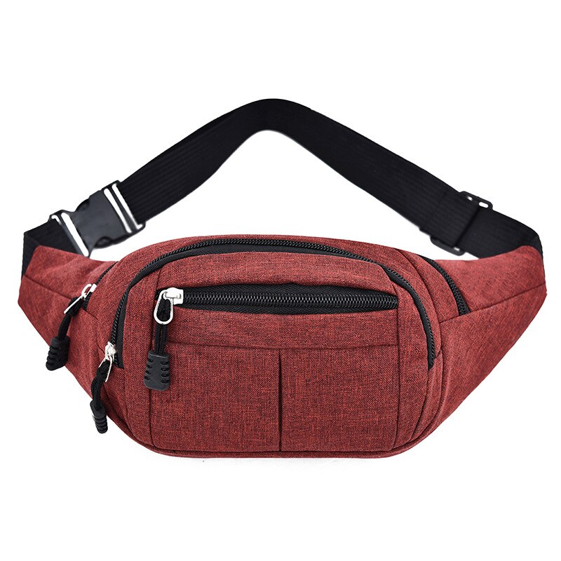 Waterproof Waist Bag Man Fanny Pack For Women Casual Large Capacity Outdoor Sports Oxford Black Red Purple Mobile Chest Bag 579