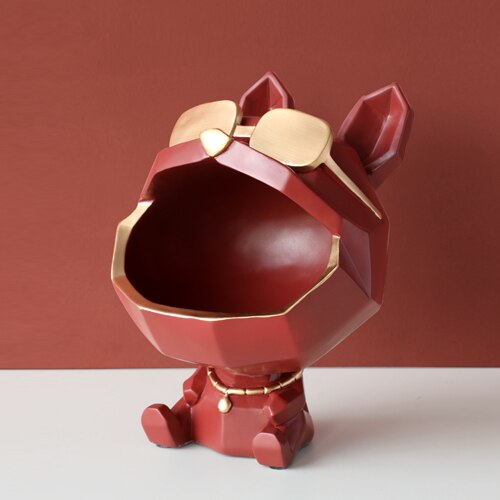 Frosch Lagerung Kasten Behälter Harz hause büro Schmuck Schlüssel Kasten Obst Süssigkeit Kasten Frosch figur skulptur moderne kunst statuen für dekoration: rot Hund