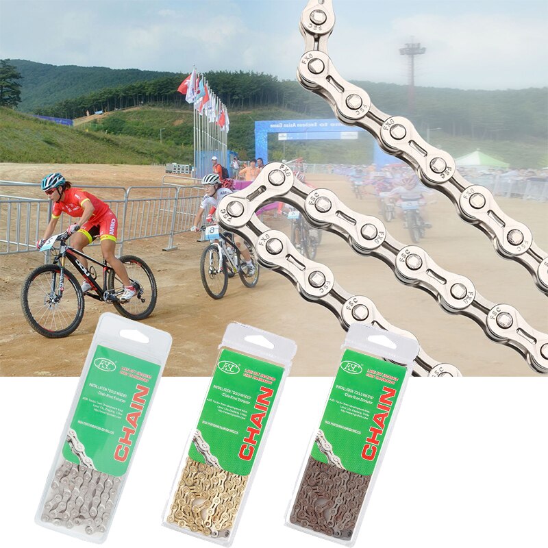 Bicycle Chain 6 7 8 Speed Velocidade Titanium Plated Mountain Road Bike 11v 12v MTB Chains Part 116 Links Bike Accessories