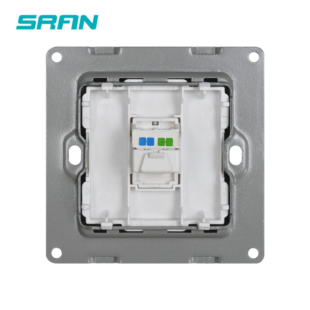 SRAN wall rj11 interface,white/black/gold/sliver/gray Flame Retardant PC Panel 86mm*86mm telephone Socket