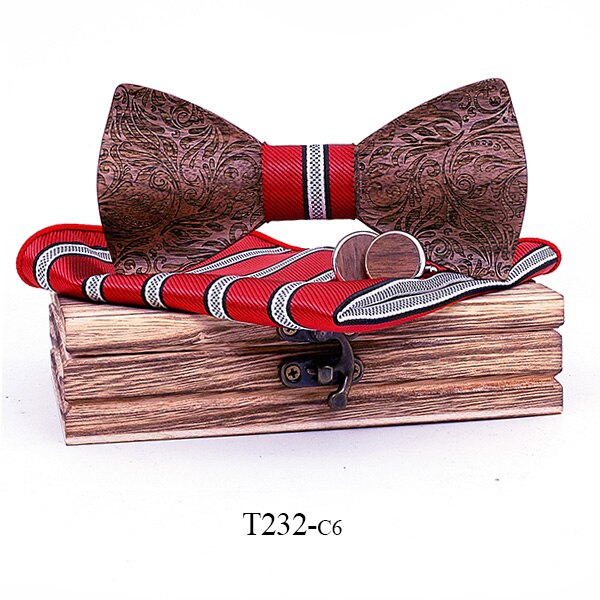 3D Bloemen Houten Strikjes voor Mannen Hout tie Hout Elegante Gentleman Strikjes Handgemaakte Vlinder Wedding Party: T232-C6