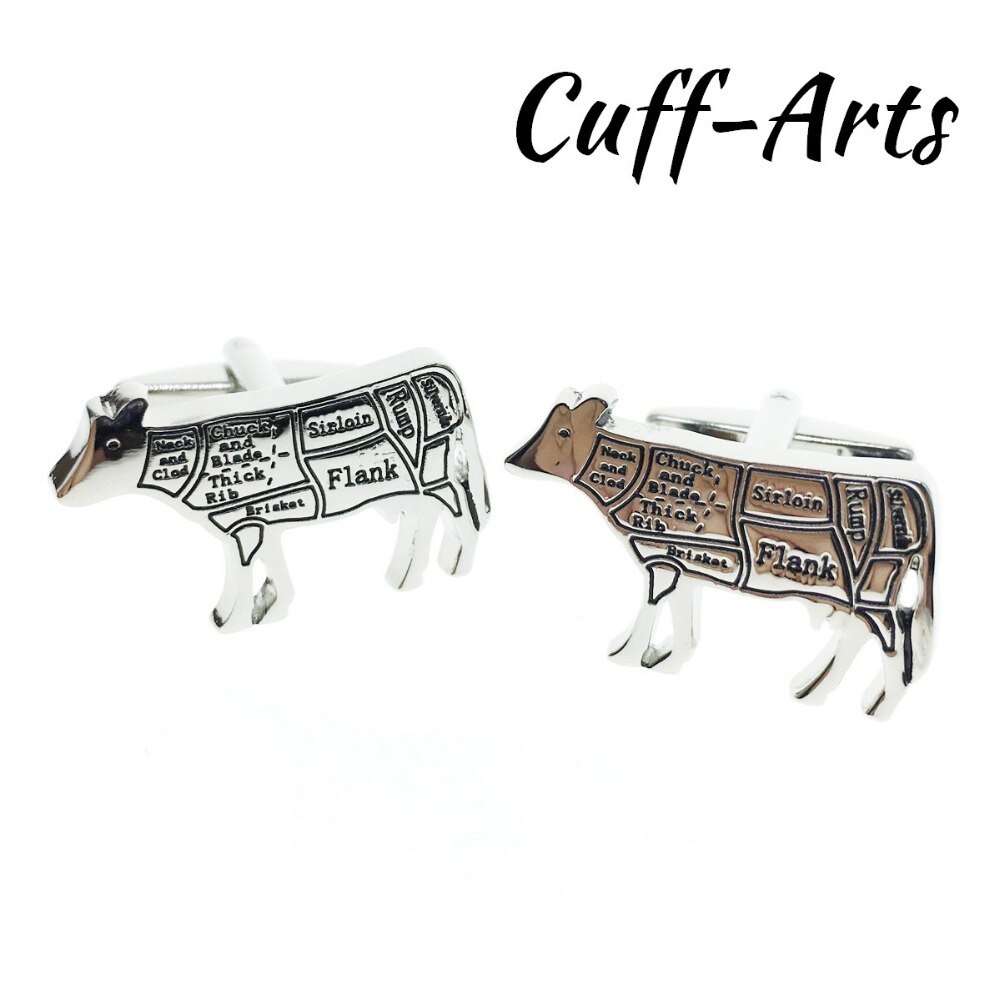 Cuffarts Cufflinks For Mens Butchers Cuts Of Beef Cow Chef Cufflinks For Men Bouton De Manchette C10118