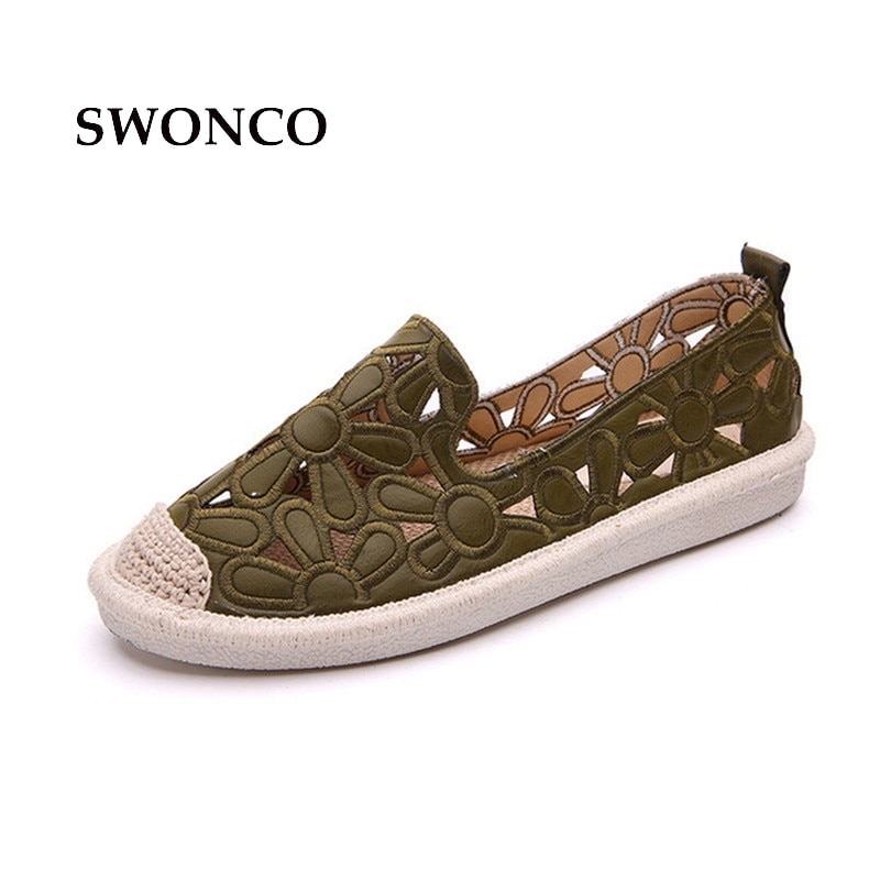 Zapatos planos de mujer SWONCO , mocasines para mujer de paja tejidos de verano, zapatos planos para mujer, zapatos cómodos y sólidos, zapato casual para mujer