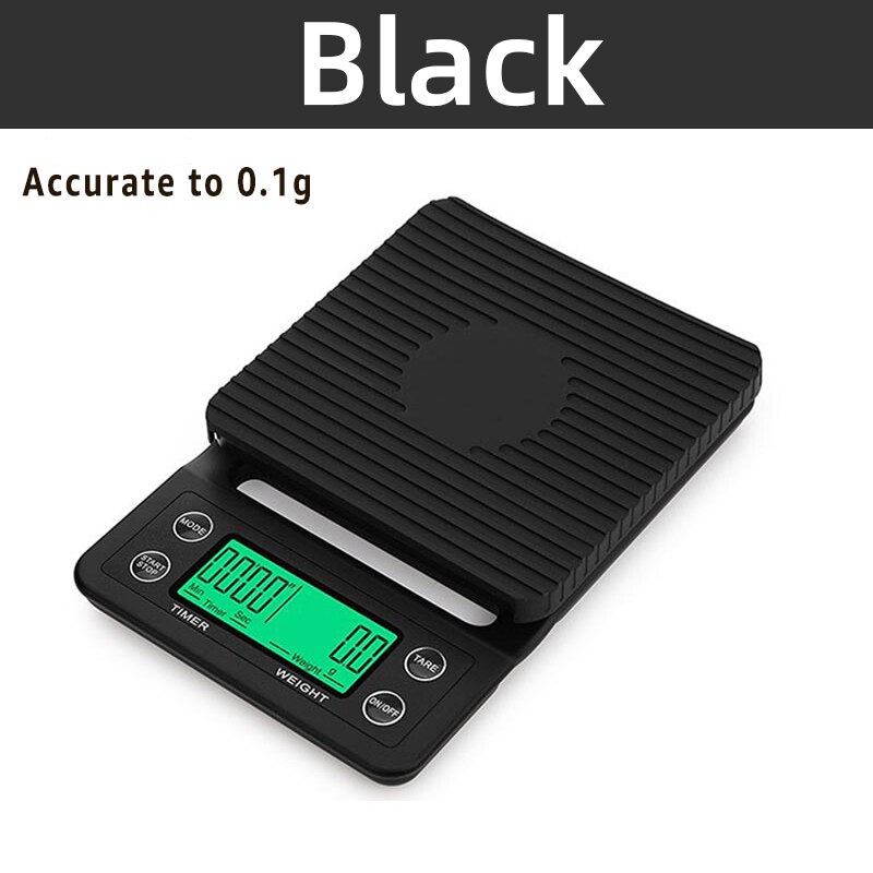 Coffee Weighing Drip Coffee Scale with Timer Digital Kitchen Scale High Precision LCD Scales Measuring Tools 3kg/0.1g 5kg/0.1g: black / 5Kg