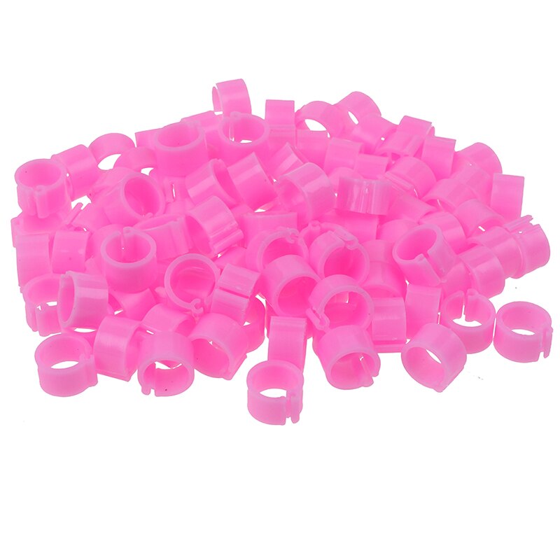 100 stks/partij Duif Been Gevogelte Duif Vogel Papegaai Clip Ringen Binnendiameter 8mm: Pink