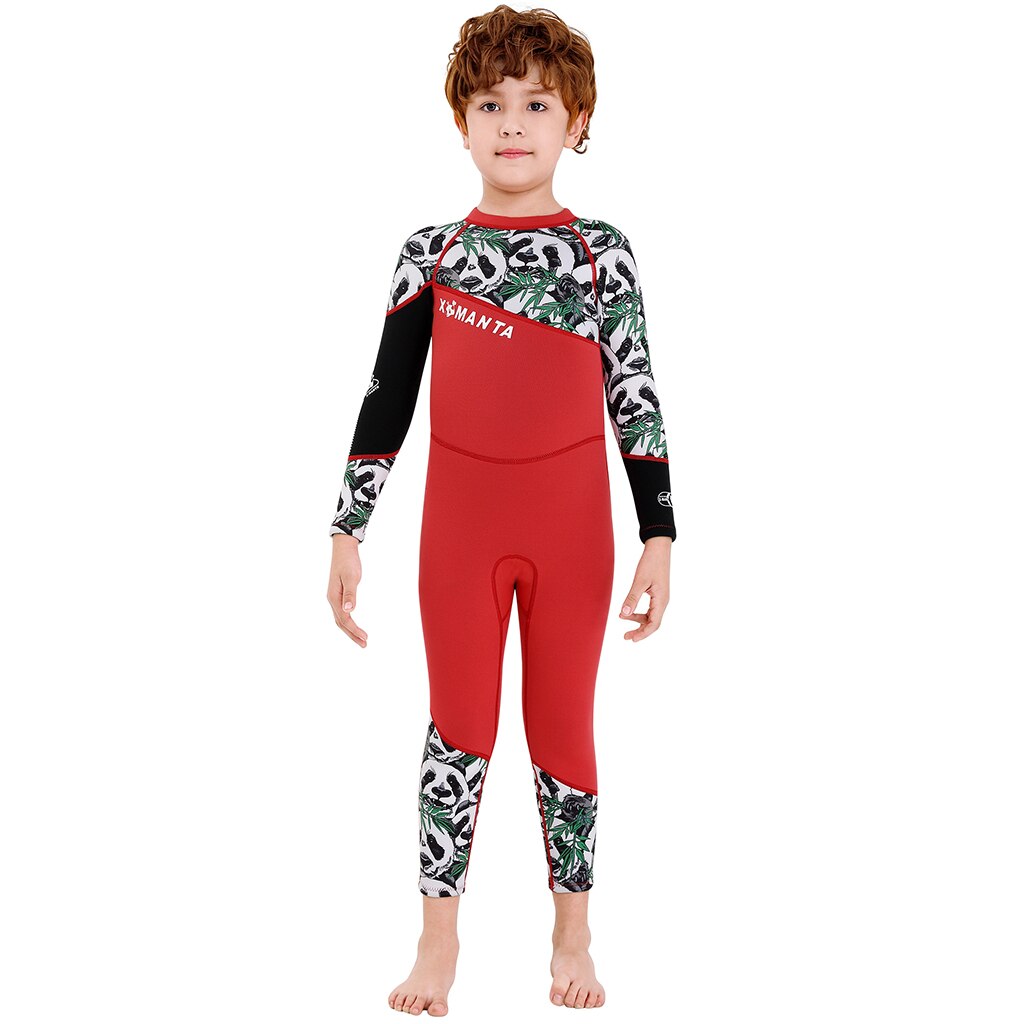 Kids 2.5mm Neoprene Scuba Diving Suit Children Long Sleeve Surfing Swimwear Full Body Long One-Piece Wetsuit for Boys