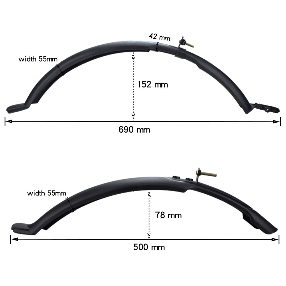 Fmfxtr Trolley Spatbord 26 Inch Lange Wiel Fiets Voor En Achter Spatbord Fiets Gemodificeerde Rainshield Modder Tegel Rijden Apparatuur