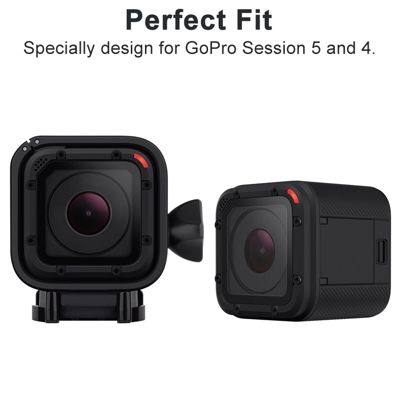 Funda de marco para GoPro Session 5 y 4, Protector de pantalla de vidrio templado para Go Pro Session 4 y 5, accesorios para cámara