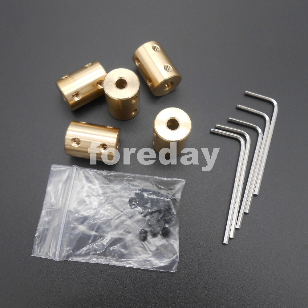 5PCS Coupling Coupler 5-5 5mm TO 5mm brass Shaft Motor rigid Coupling Coupler length 22mm *FD290X5+2