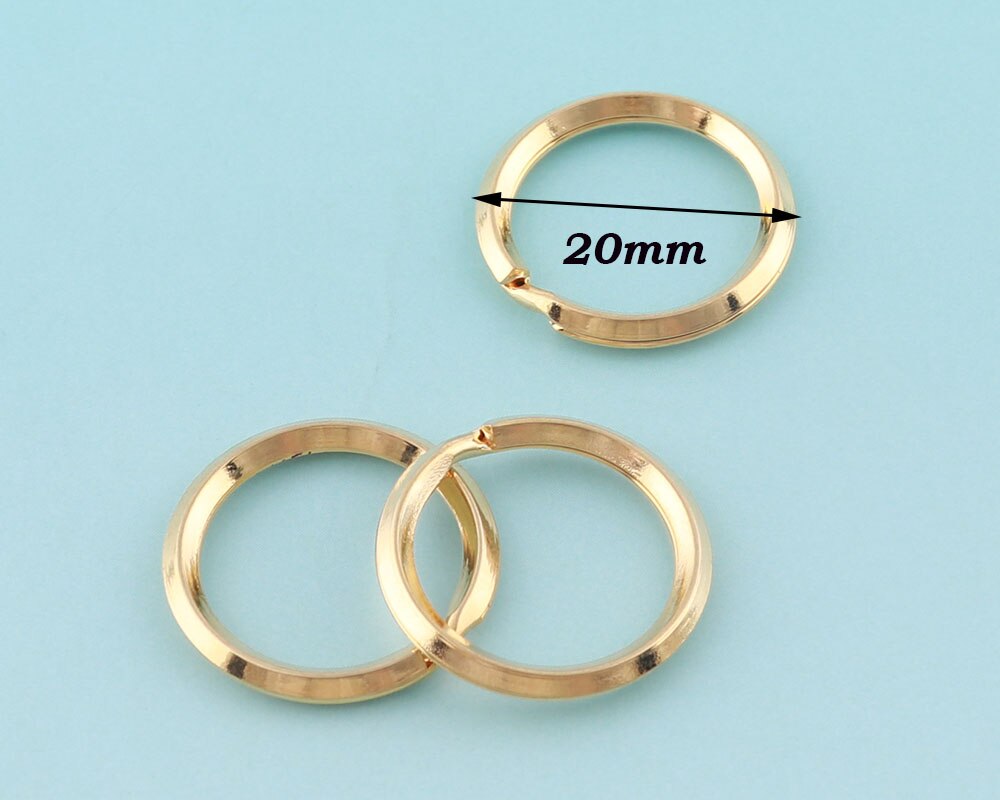 Goud Kleur Sleutelhangers 30 Pcs 20 Mm Split Ringen Mini Sieraden Ringen Metalen Voor Sleutelhanger Ringetjes
