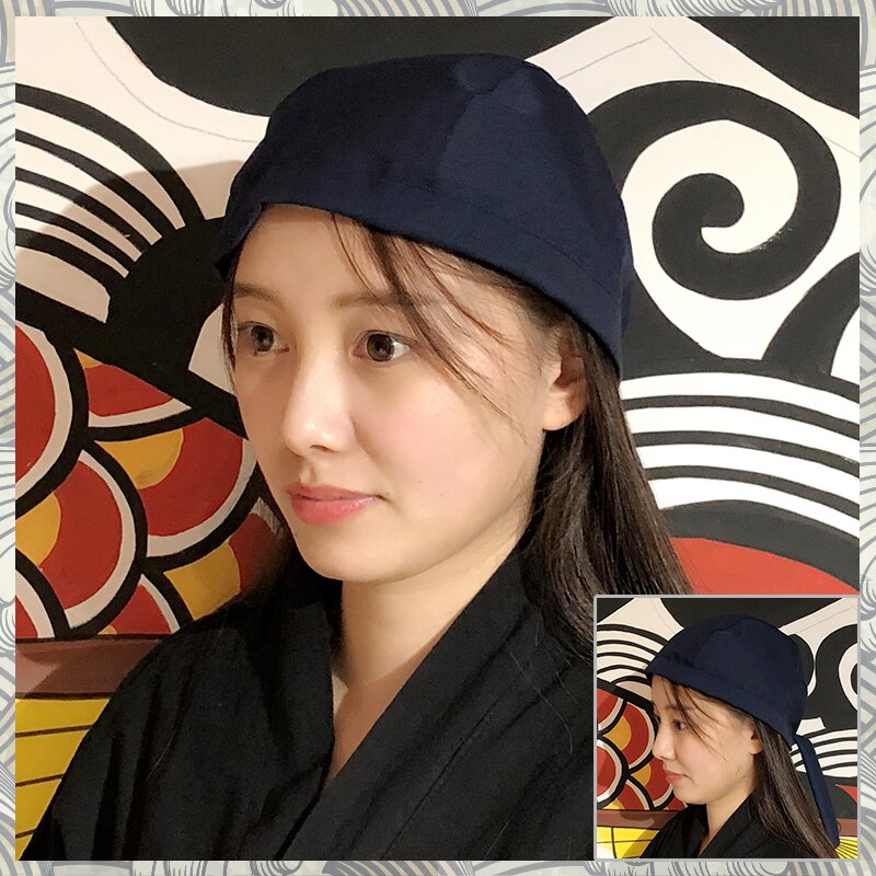 Cuisine Headscarf Chef&#39;s Hat Japanese Restaurant Uniforms Sushi Cook Cap Unisex Kitchen Job Japanese Sushi Hat: Silver