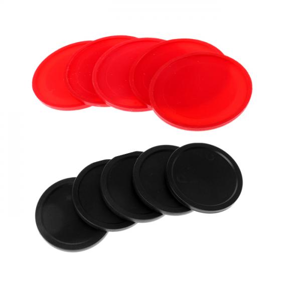 10 Pieces Air Hockey Pucks For Full Size Air Hockey Tables Red Black 60mm 50mm Replacements Accessories for Air Hockey Games