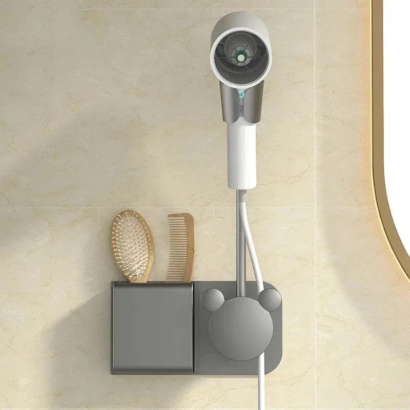No need To Punch Holes No Need To Hold Adjustable Wall Hanging Hair Dryer Holder Free Of Hands Universal Air Duct Storage Rack